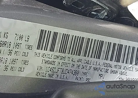 2018 Dodge Durango Special Service Awd z USA, uszkodzony, nr VIN 1C4SDJFT8JC474380